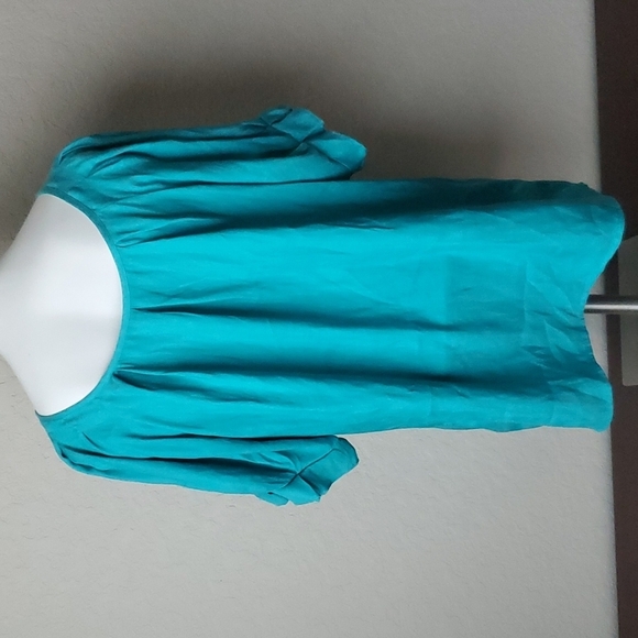 Express sz M teal puff sleeve blouse🌛 - Picture 5 of 9